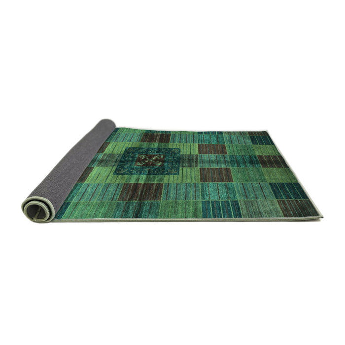 Sideview of Checkered Turquoise Modern Rug, abs3183turq