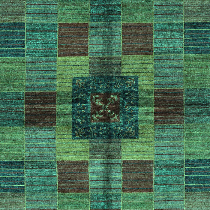 Machine Washable Checkered Turquoise Modern Area Rugs, wshabs3183turq