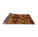 Sideview of Checkered Orange Modern Rug, abs3183org