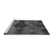 Sideview of Machine Washable Checkered Gray Modern Rug, wshabs3183gry