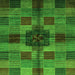 Square Checkered Green Modern Rug, abs3183grn