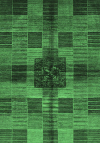 Checkered Emerald Green Modern Rug, abs3183emgrn