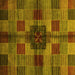 Square Machine Washable Checkered Yellow Modern Rug, wshabs3183yw