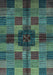 Machine Washable Checkered Light Blue Modern Rug, wshabs3183lblu