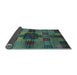 Sideview of Checkered Light Blue Modern Rug, abs3183lblu