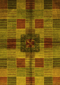 Checkered Yellow Modern Rug, abs3183yw