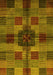 Checkered Yellow Modern Rug, abs3183yw