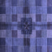 Square Checkered Blue Modern Rug, abs3183blu