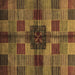 Square Machine Washable Checkered Brown Modern Rug, wshabs3183brn