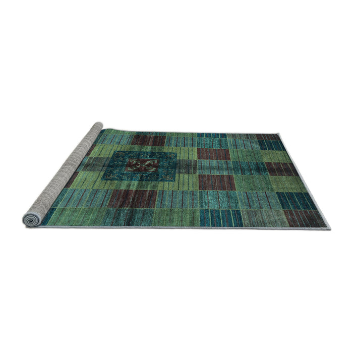 Sideview of Machine Washable Checkered Light Blue Modern Rug, wshabs3183lblu