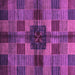 Square Machine Washable Checkered Purple Modern Area Rugs, wshabs3183pur