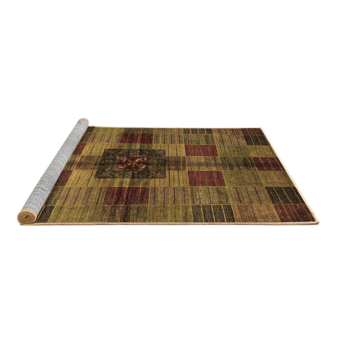 Sideview of Machine Washable Checkered Brown Modern Rug, wshabs3183brn