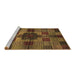 Sideview of Machine Washable Checkered Brown Modern Rug, wshabs3183brn