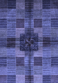 Checkered Blue Modern Rug, abs3183blu