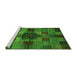 Sideview of Machine Washable Checkered Green Modern Area Rugs, wshabs3183grn