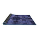 Sideview of Checkered Blue Modern Rug, abs3183blu