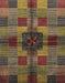 Abstract Red Brown Checkered Rug, abs3183