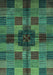 Checkered Turquoise Modern Rug, abs3183turq