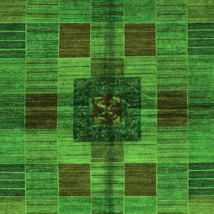 Machine Washable Checkered Green Modern Area Rugs, wshabs3183grn