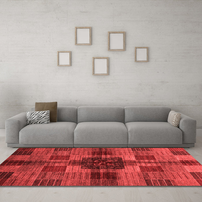 Modern Red Washable Rugs