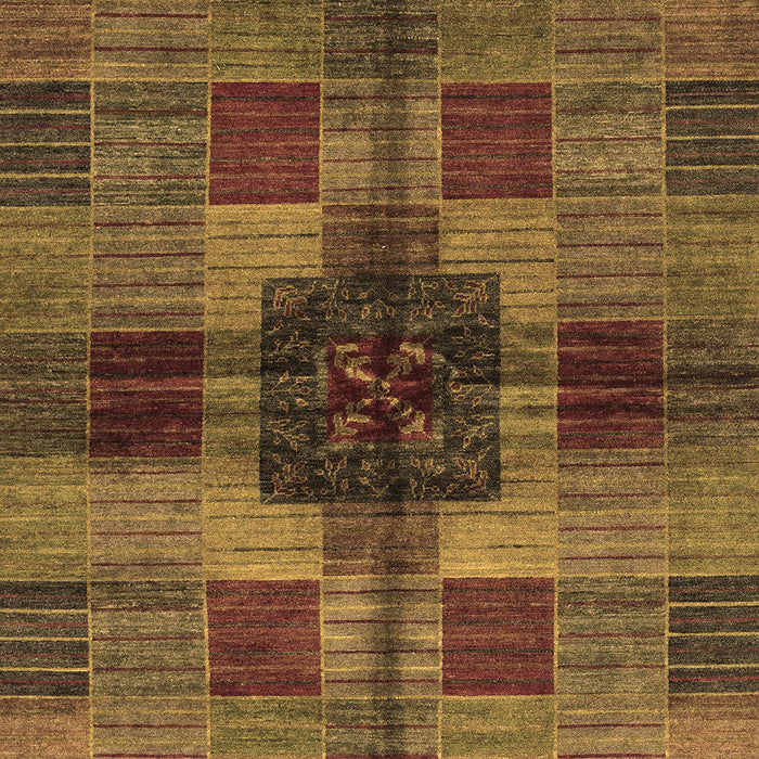 Machine Washable Checkered Brown Modern Rug, wshabs3183brn
