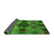 Sideview of Checkered Green Modern Rug, abs3183grn