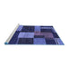 Sideview of Machine Washable Abstract Blue Modern Rug, wshabs3184blu