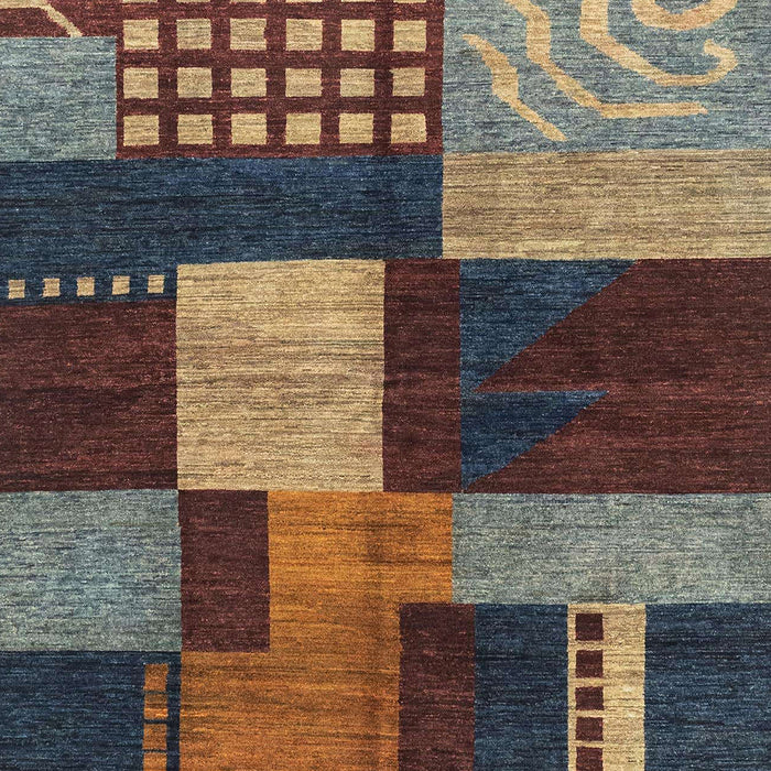 Machine Washable Abstract Bakers Brown Rug, wshabs3184