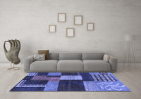 Machine Washable Abstract Blue Modern Rug, wshabs3184blu