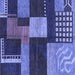 Square Abstract Blue Modern Rug, abs3184blu