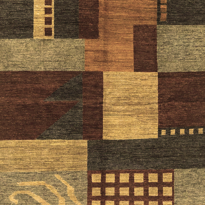 Machine Washable Abstract Brown Modern Rug, wshabs3184brn