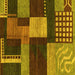 Square Abstract Yellow Modern Rug, abs3184yw