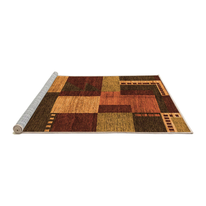 Sideview of Machine Washable Abstract Orange Modern Area Rugs, wshabs3184org