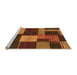 Sideview of Machine Washable Abstract Orange Modern Area Rugs, wshabs3184org