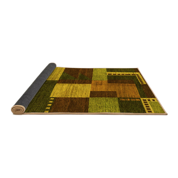 Sideview of Abstract Yellow Modern Rug, abs3184yw