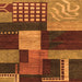 Square Abstract Orange Modern Rug, abs3184org