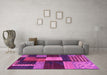 Machine Washable Abstract Pink Modern Rug in a Living Room, wshabs3184pnk