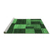 Sideview of Machine Washable Abstract Emerald Green Modern Area Rugs, wshabs3184emgrn