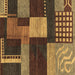 Square Abstract Brown Modern Rug, abs3184brn