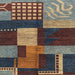 Square Machine Washable Abstract Bakers Brown Rug, wshabs3184