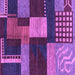 Square Machine Washable Abstract Purple Modern Area Rugs, wshabs3184pur