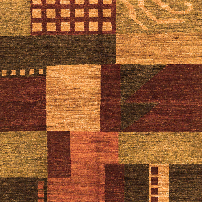 Machine Washable Abstract Orange Modern Area Rugs, wshabs3184org