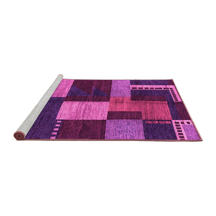 Sideview of Machine Washable Abstract Pink Modern Rug, wshabs3184pnk