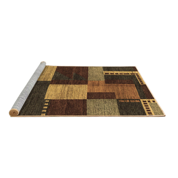 Sideview of Machine Washable Abstract Brown Modern Rug, wshabs3184brn