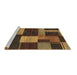 Sideview of Machine Washable Abstract Brown Modern Rug, wshabs3184brn