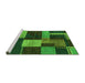 Sideview of Machine Washable Abstract Green Modern Area Rugs, wshabs3184grn