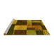 Sideview of Machine Washable Abstract Yellow Modern Rug, wshabs3184yw