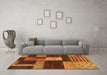 Machine Washable Abstract Orange Modern Area Rugs in a Living Room, wshabs3184org