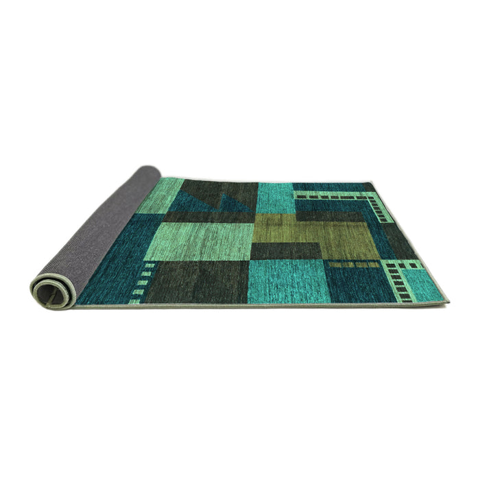 Sideview of Abstract Turquoise Modern Rug, abs3184turq