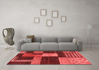 Machine Washable Abstract Red Modern Rug, wshabs3184red